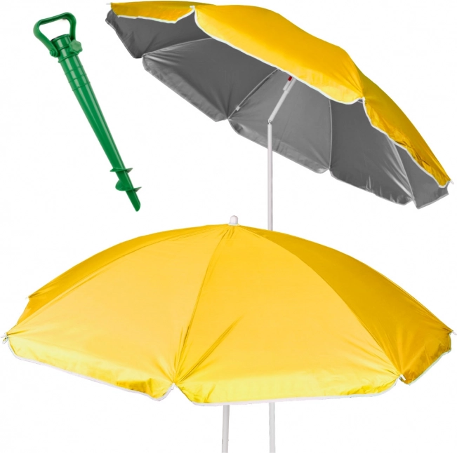 Żółty ogrodowy i plażowy parasol przeciwsłoneczny z ochroną UV 150 cm, składany i regulowany