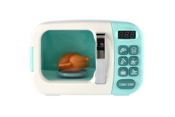 Kuchenka mikrofalowa z dodatkiem plastiku 20x13cm na baterie ze światłem i dźwiękiem w pudełku 29x22x12cm 18m+