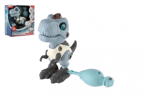 Dinozaur plastikowy do składania 12cm z wkrętakiem na baterie z światłem i dźwiękiem w pudełku 15x16x7cm