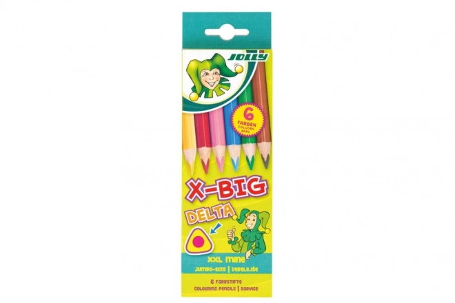 Duże trójkątne kredki X-Big Delta 6 kolorów