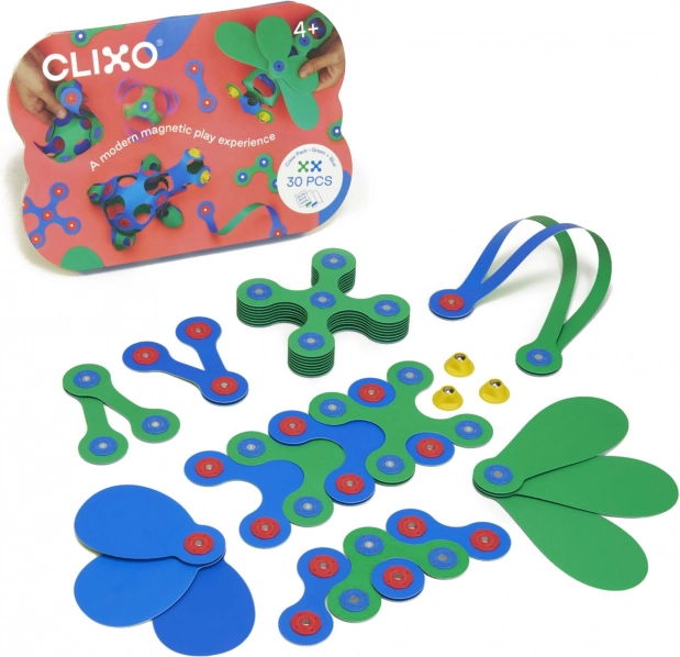 Magnetyczne bloki Clixo Crew pack, zielony i niebieski