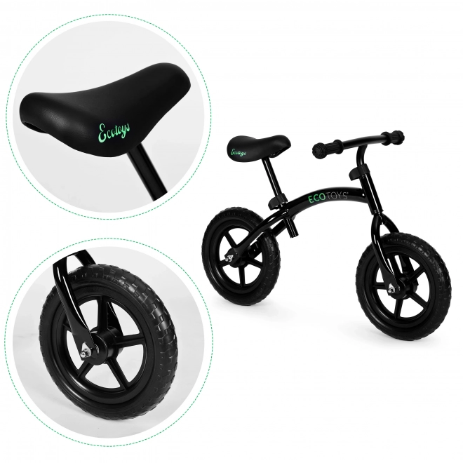 Dziecięcy rowerek biegowy ECOTOYS, czarny