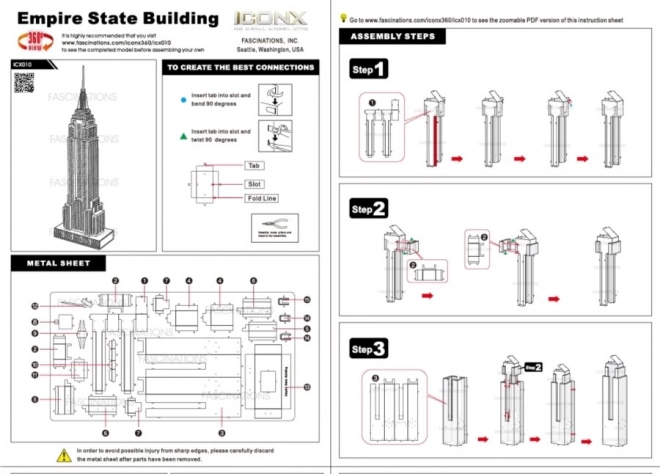 3D metalowy model Empire State Building METAL EARTH