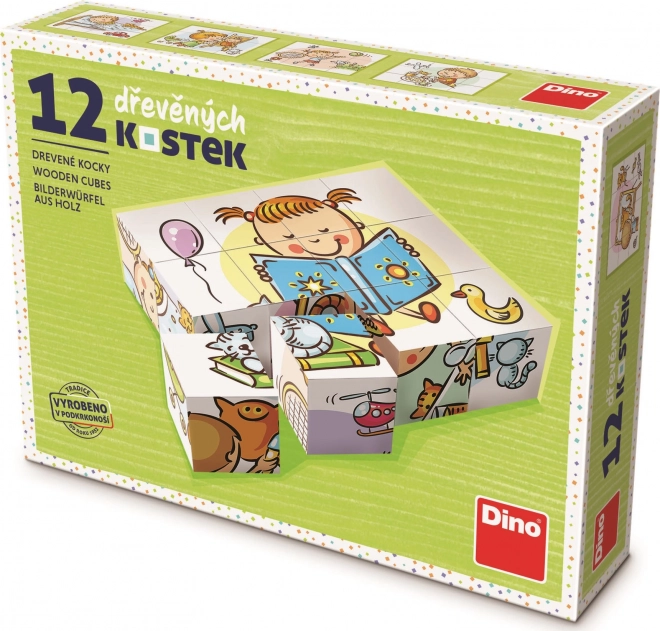 Dino Piękny dzień 12 drewnianych klocków