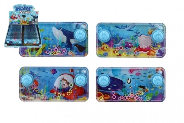 Wodna gra łamigłówka 11x6cm plastik świat morski 4 rodzaje 24szt w pudełku