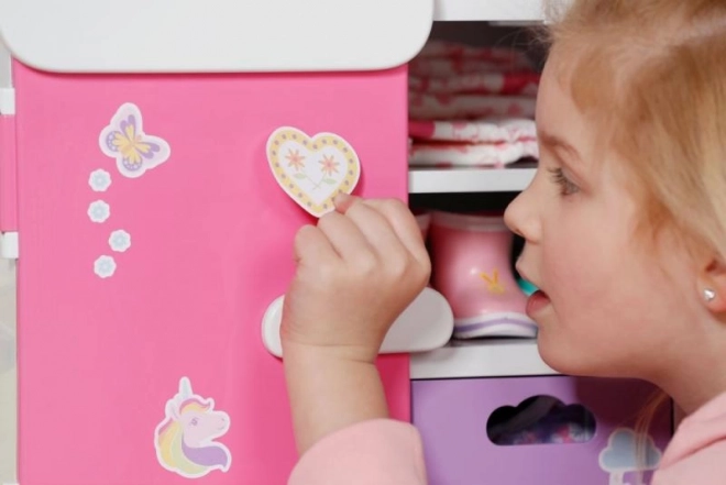 Tęczowa szafa na ubranka dla lalek BABY born