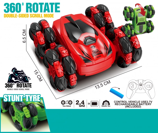 Woopie Zabawne RC auto z akrobacjami 360° z zdalnym sterowaniem 2,4 GHz