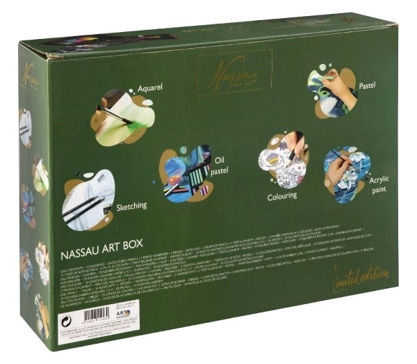 Zestaw do malowania - Art box kreatywny zestaw 103 szt. w drewnianej walizce w pudełku 39x27x9 cm