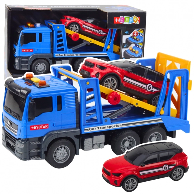 Laweta-autotransporter z samochodem osobowym ze światłami i dźwiękami TOYSTAR