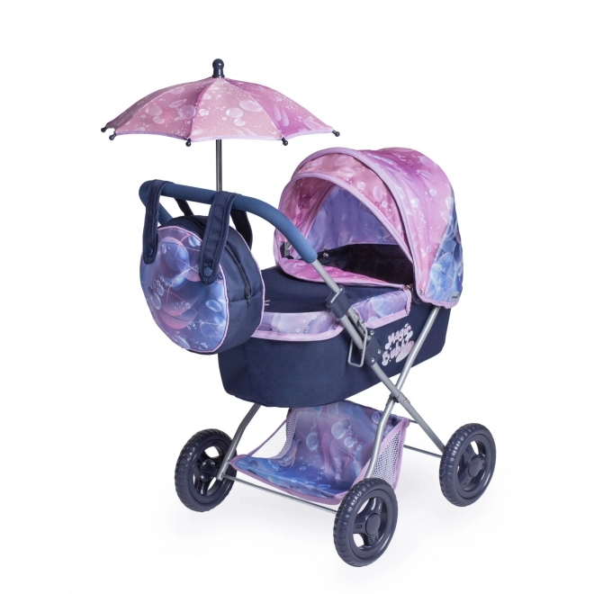 DeCuevas 85076 Składany wózek dla lalek z parasolem i torbą Magic Bubble 2024 - 60 cm