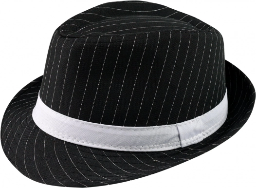 Czarny fedora w prążki dla dorosłych