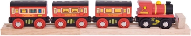 Długodystansowy drewniany pociąg sypialny z torami BIGJIGS RAIL