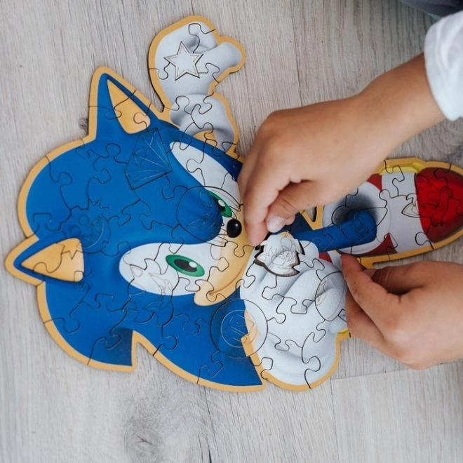 Drewniane puzzle Sonic 50 elementów