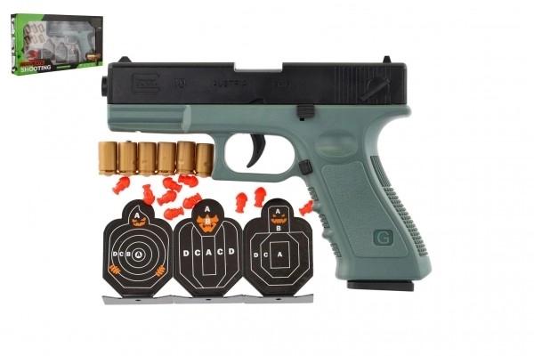 Pistolet na naboje piankowe z tarczą