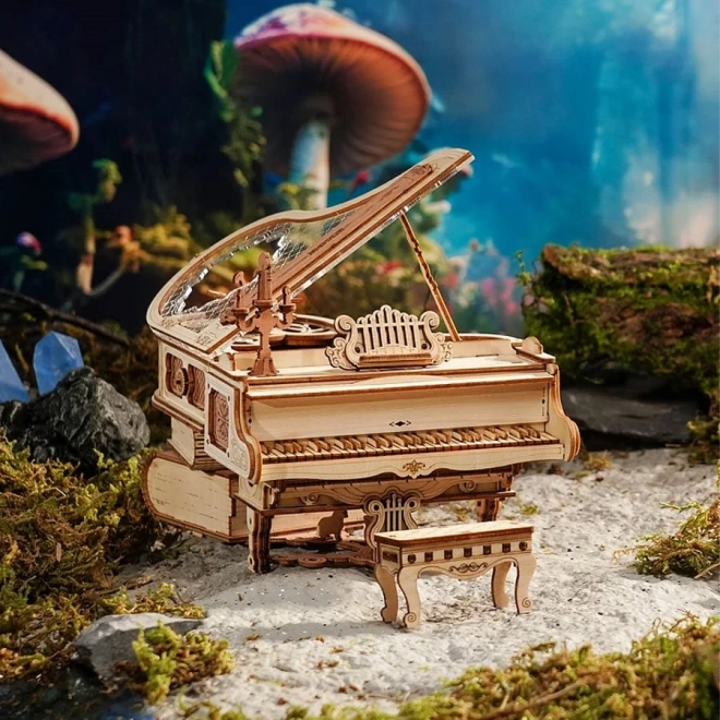 RoboTime 3D Drewniane mechaniczne puzzle Magiczne piano (napęd elektryczny)