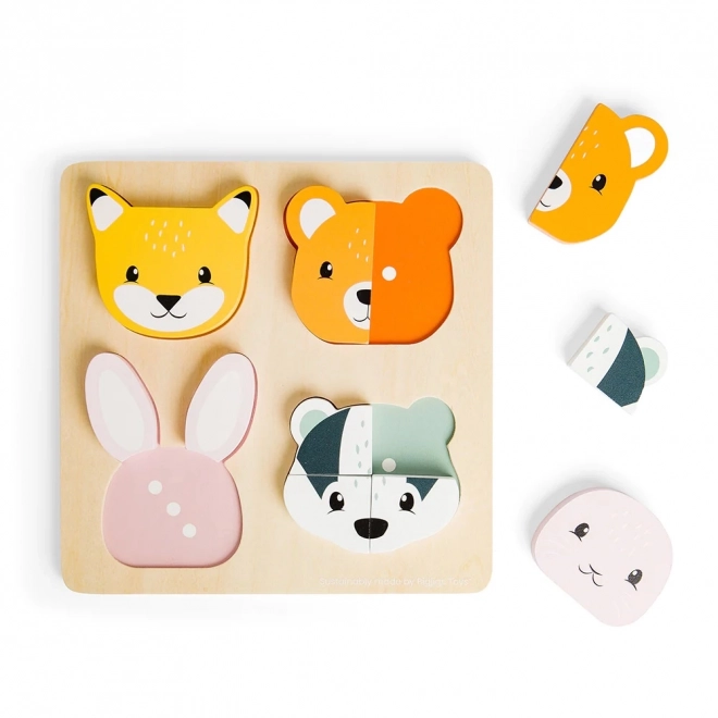 Drewniane puzzle wkładane z liczeniem Bigjigs Toys