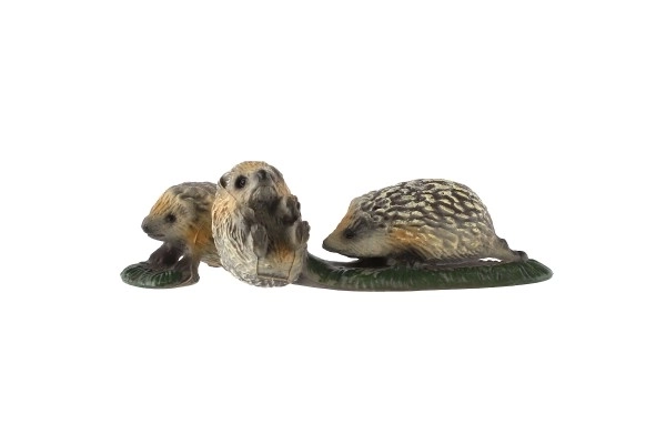Jeż zachodni matka z młodymi zooted plastik 8cm w woreczku