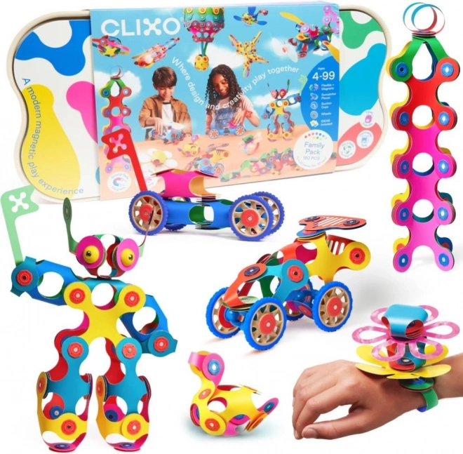 Magnetyczne klocki Clixo Family Pack - 150 elementów