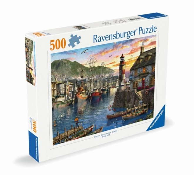 Puzzle Wschód słońca w porcie 500 elementów Ravensburger