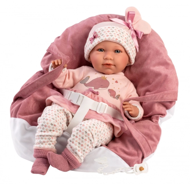 Llorens 74014 NOWORODEK - realistyczna lalka niemowlęca z dźwiękami i miękkim materiałowym ciałem - 42 cm