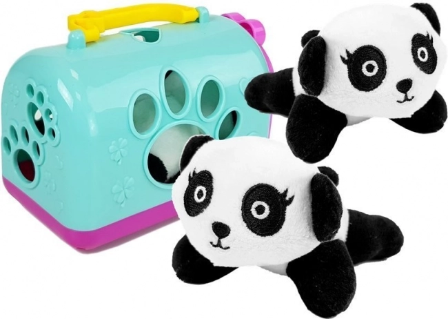 Mini pluszowa panda z przenośnym pudełkiem