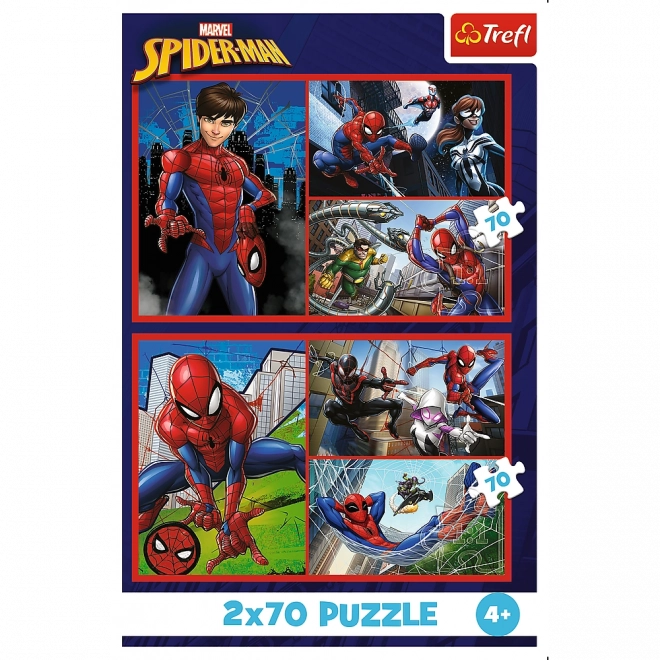 Puzzle 2x70 - Pajęcze historie Disney Marvel Spiderman