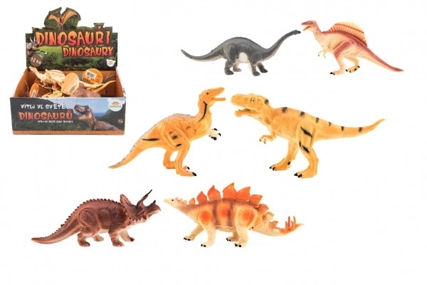 Dinozaury plastikowe 16-18cm mix rodzajów 12 sztuk w pudełku