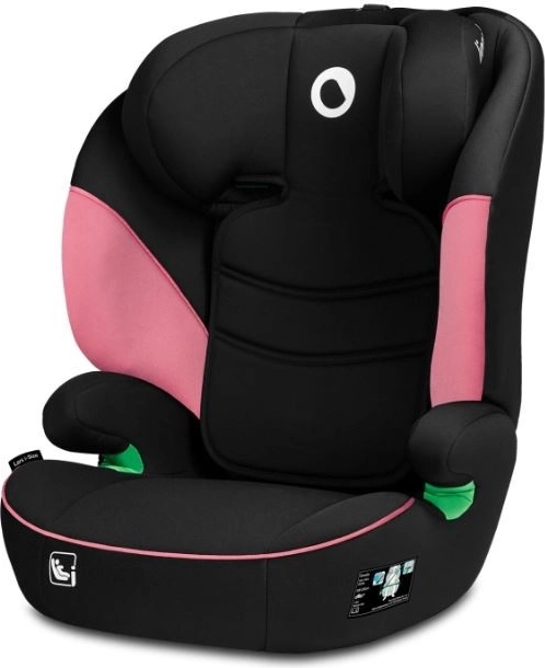 Fotelik samochodowy dla dzieci Lionelo Lars i-Size, wzrost 100–150 cm, 15–36 kg, różowy