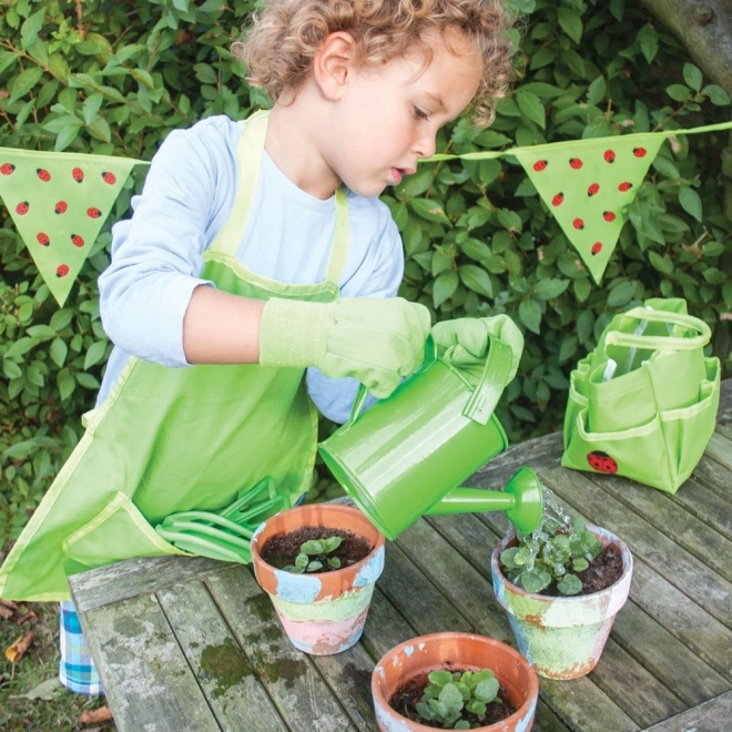 Bigjigs Toys Zestaw ogrodowy w płóciennej torbie zielony