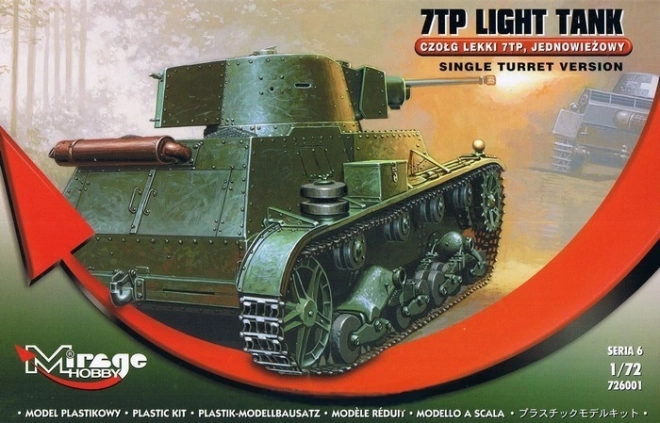 Polski lekki czołg 7TP – wersja jednowieżowa 1:72 model do sklejania