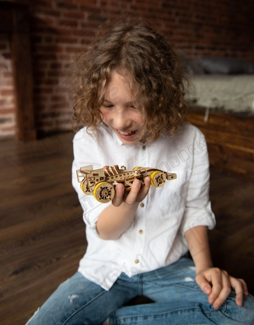 Drewniane Miasto 3D puzzle Wyścigowy Samochód Bolid 108 części