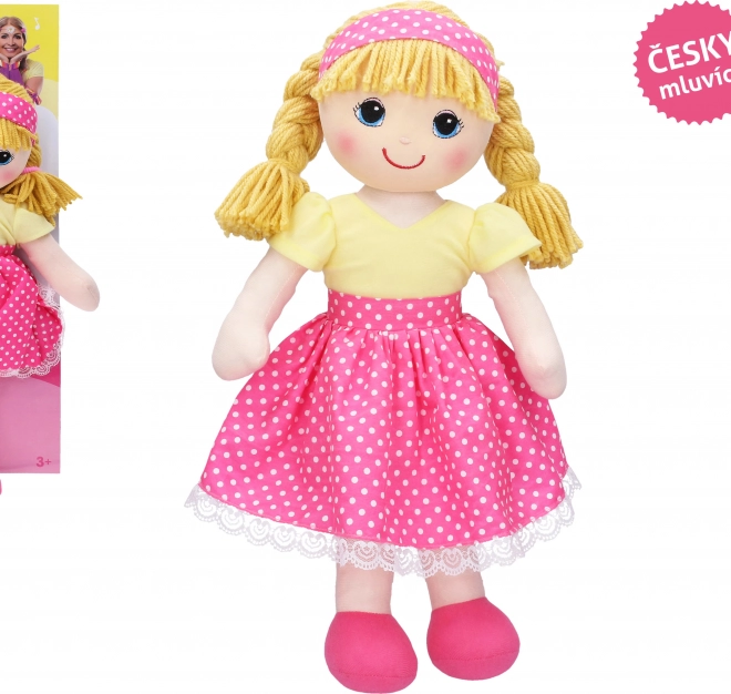 Tkaninowa śpiewająca lalka Míša Růžičková 55 cm