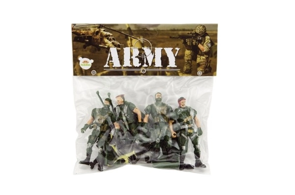 Zestaw żołnierzy 4 szt. z akcesoriami plastik CZ design na karcie 18x19,5cm