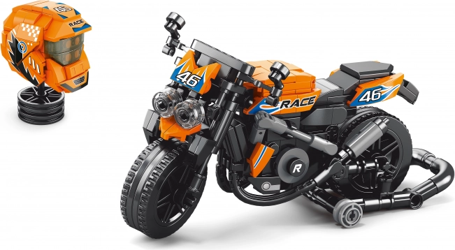 Klocki motocykl z kaskiem 17 cm