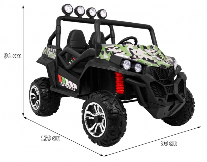 Dziecięce terenowe autko Grand Buggy 4x4 z kamuflażem, oświetleniem LED i radiem MP3