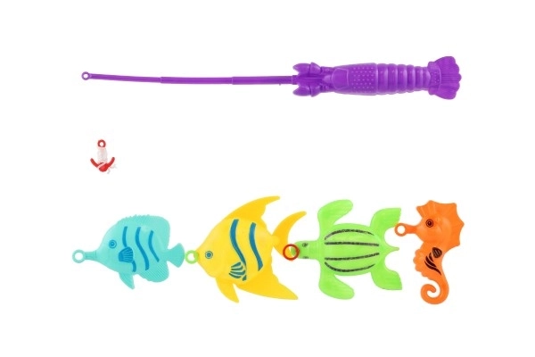 Gra ryby/wędkarz z wędką 26cm plastik 5 kolorów na karcie 15,5x49x2cm