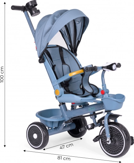 Wytrzymałe koła EVA i prowadzenie przez rodzica