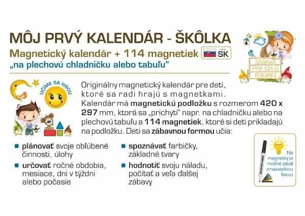 Magnetyczny kalendarz dla dzieci - Przedszkole