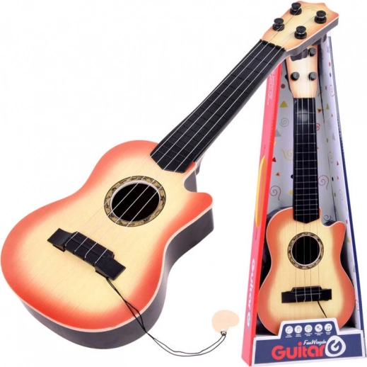 Dziecięca 4‑strunowa gitara z kostką – Naturalny