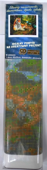Norimpex malowanie diamentowe Tygrysica z młodymi 30x40 cm
