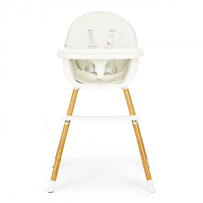 ECOTOYS Krzesełko do karmienia 2w1 Beżowe