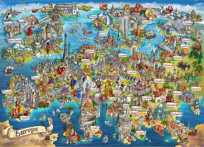 Puzzle GIBSONS Podróż po Europie 1000 elementów