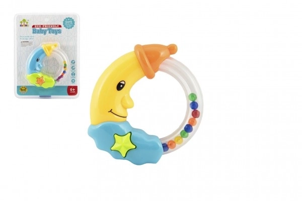 Grzechotka księżyc plastik 11cm na kartonie 0+