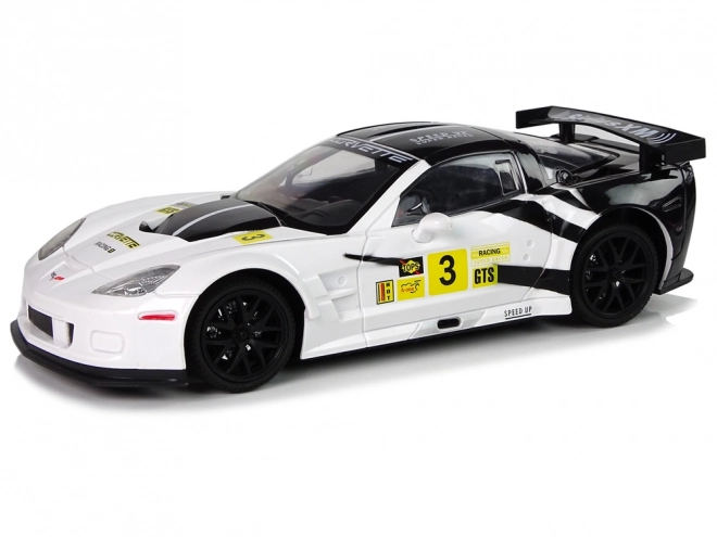 Wyścigowy samochód sportowy R/C 1:18 Corvette C6.R Biały 2.4 G Światła