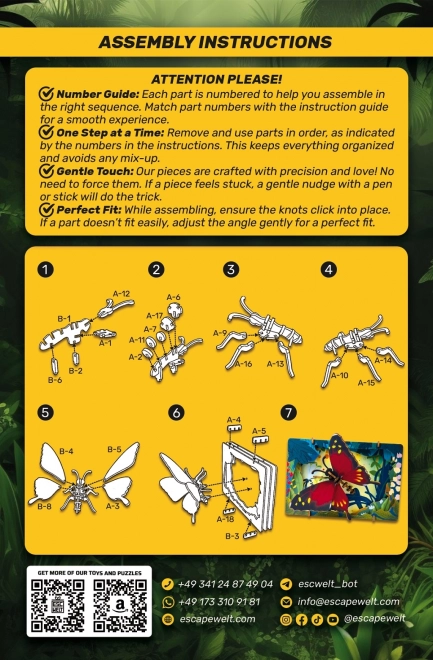 EscapeWelt 3D drewniane puzzle motyl