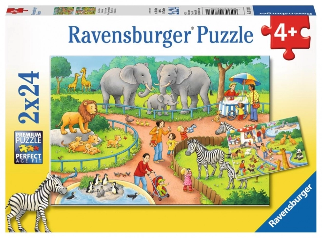 Puzzle Dzień w Zoo 2x24