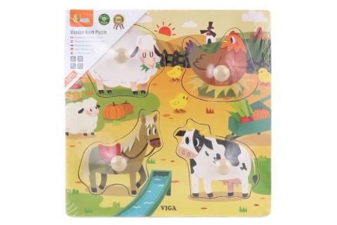 Drewniana układanka - farma