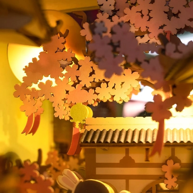 RoboTime 3D Puzzle Podpórka do książek "Falling Sakura" (drewniana)