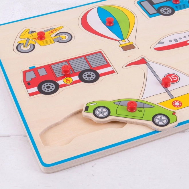 Drewniane puzzle środki transportu Bigjigs Toys