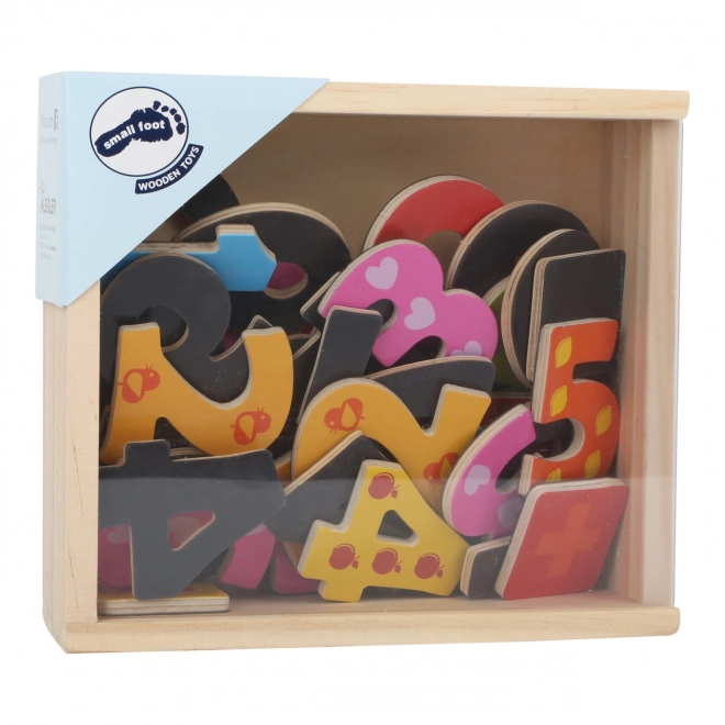 Small Foot drewniane kolorowe magnetyczne cyfry 40 szt.